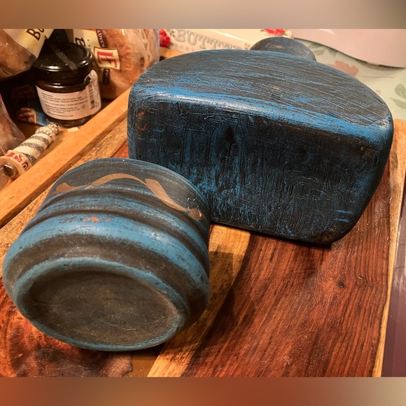 AQUA JARRA MEXICAN CLAY CANTARO JUG WATER POT W/CUP - Picture 5 of 6